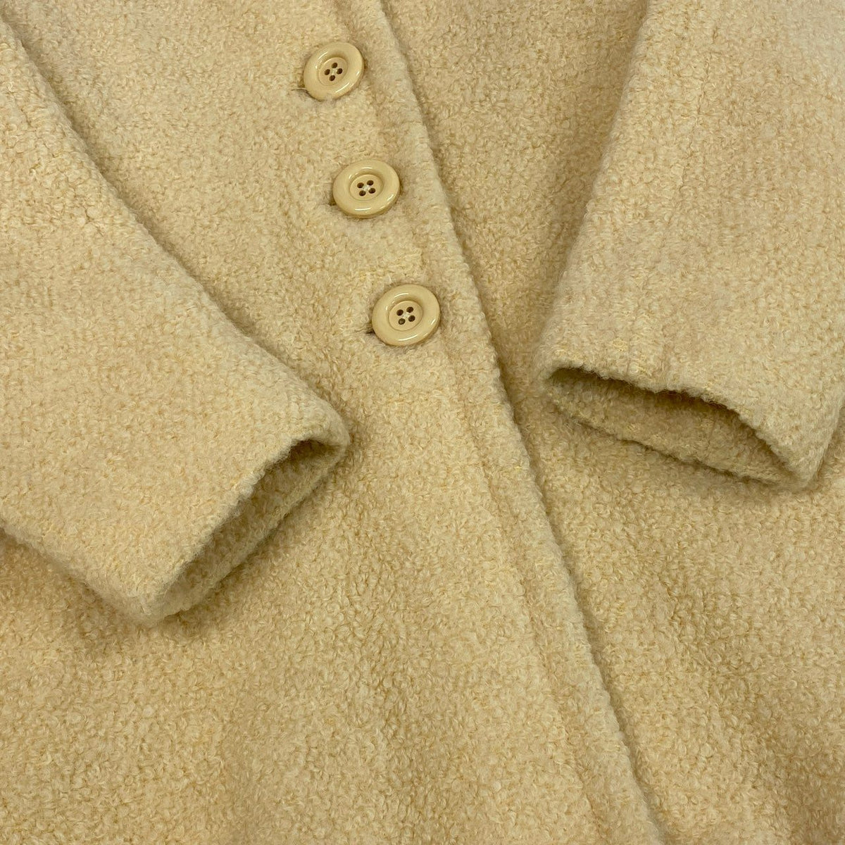 @ S Ab13 Yves Saint Laurent Beige Textured Shaggy Coat 38 Womenta1