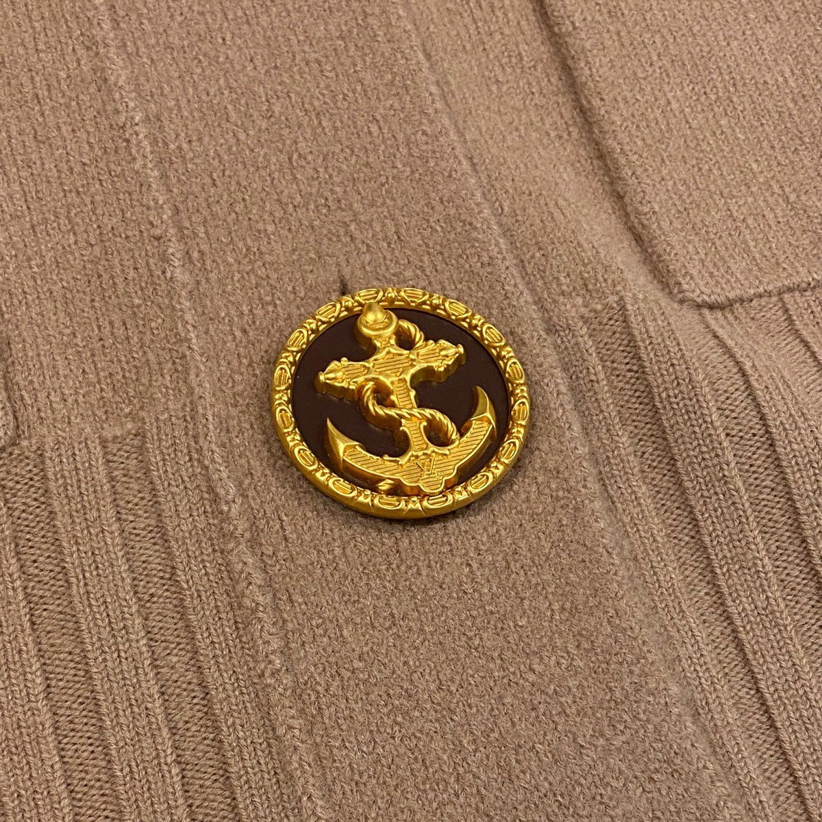 @ S Eb19 LOUIS VUITTON Long Knit Cardigan M Wool Pink Beiget18r
