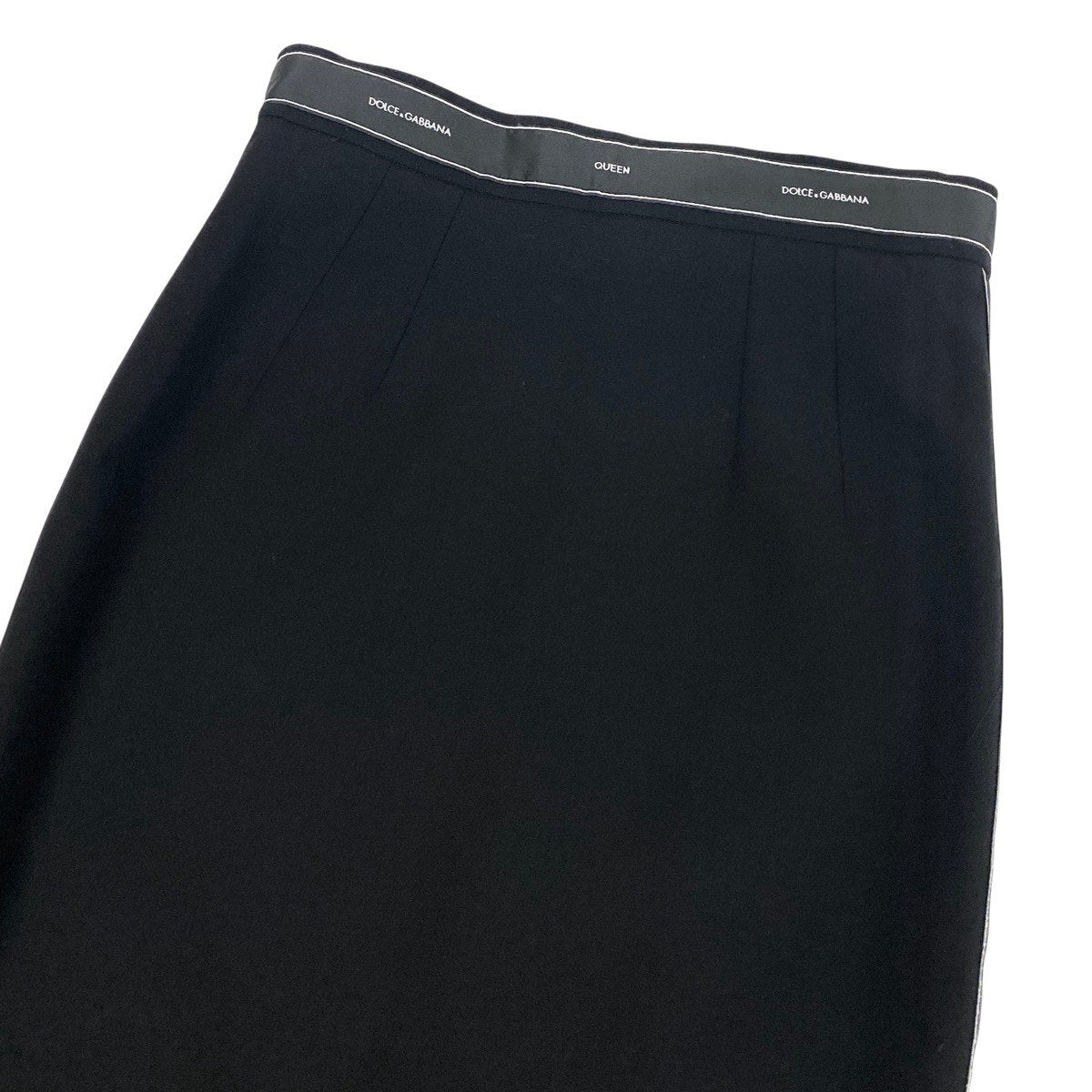 h17 Dolce & Gabbana Side Stripe Long Skirt Black Size 42 Women'sk02i