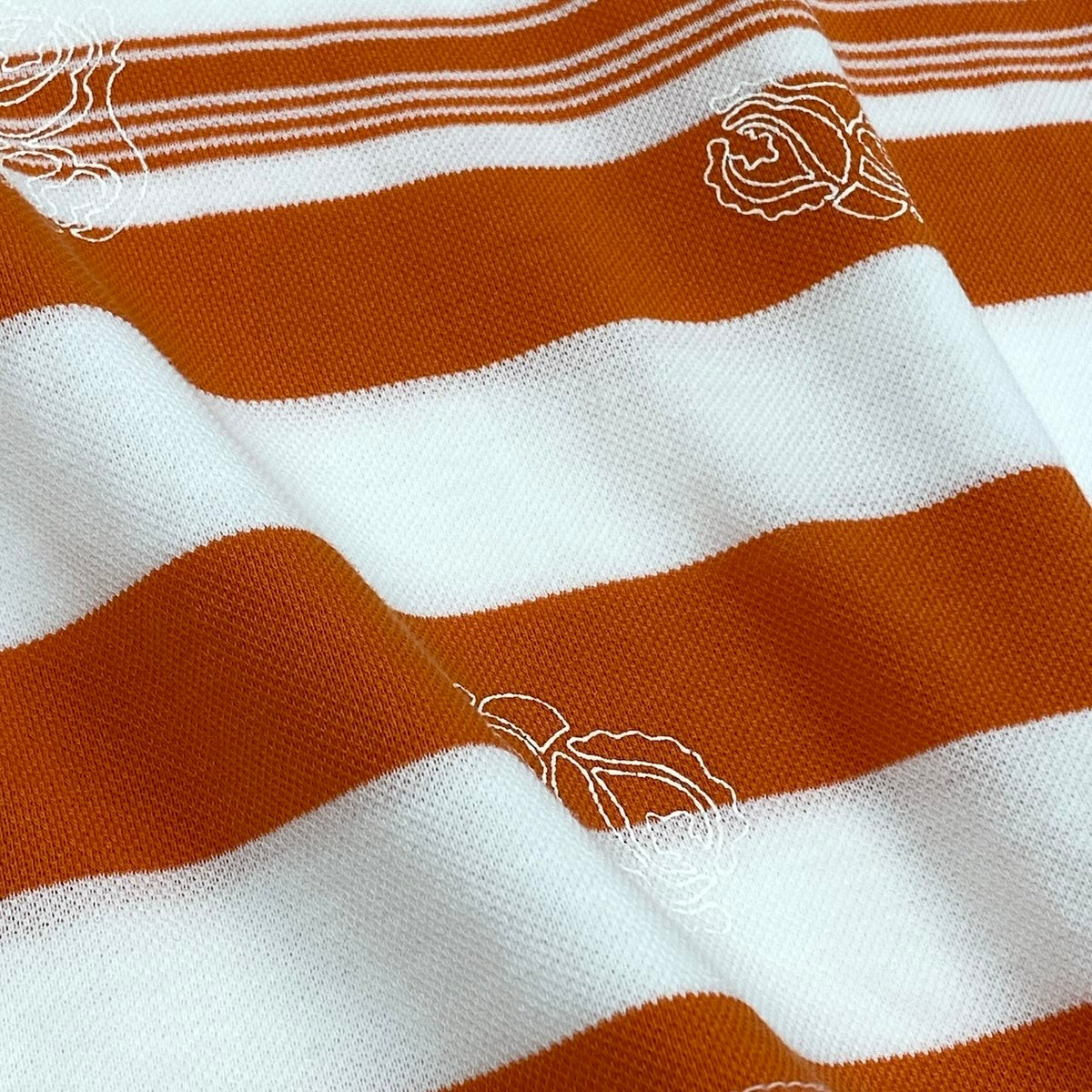 @Eg6 Christian Dior Sports Striped Long Sleeve Polo Shirt Orange White Cotton Size L Women'so07t