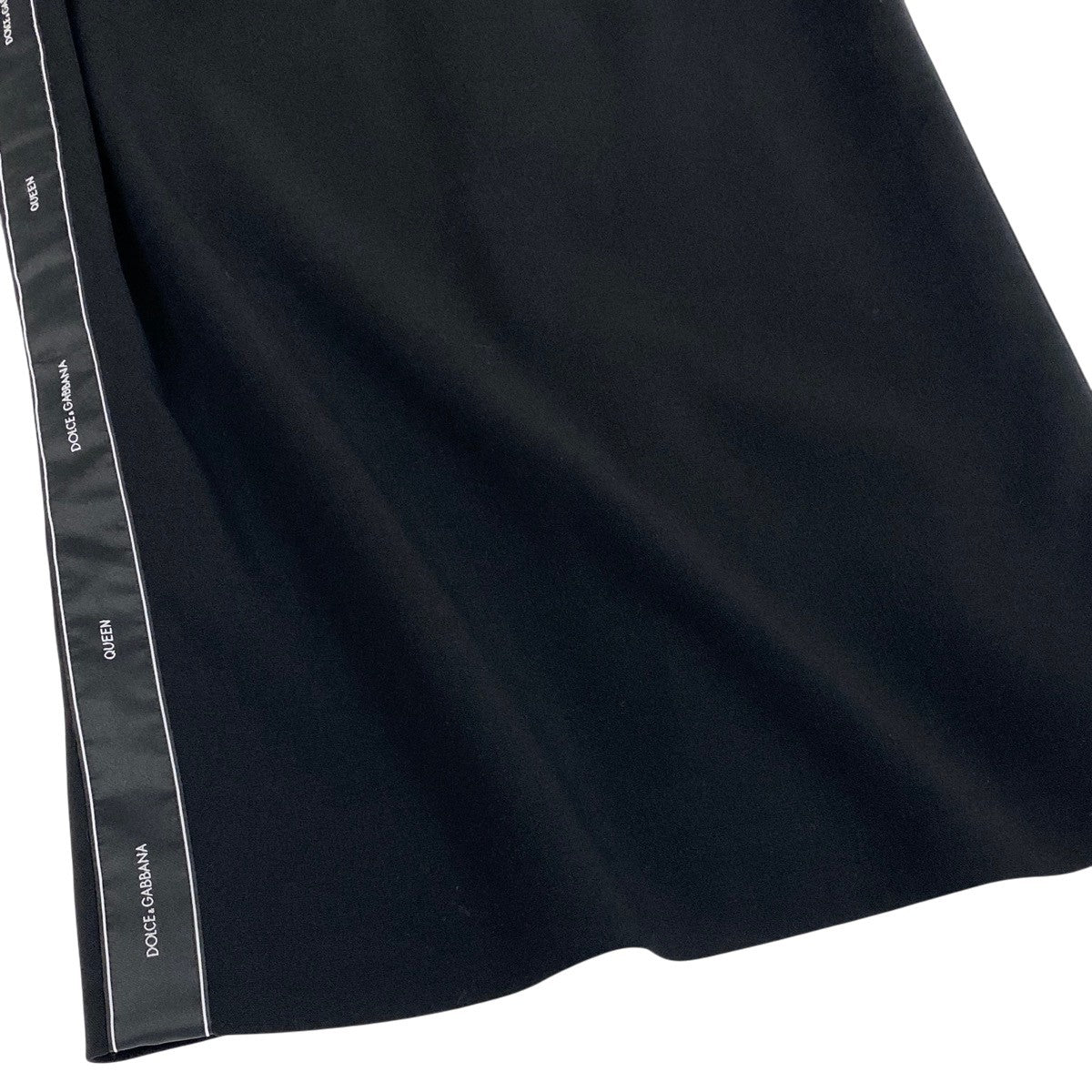 h17 Dolce & Gabbana Side Stripe Long Skirt Black Size 42 Women'sk02i
