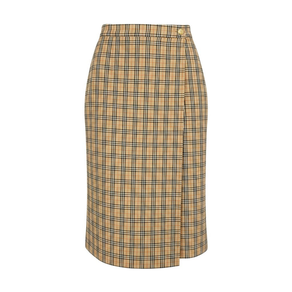 Ih6 Burberrys Burberrys Nova Check Shorts Skort Gold Button Brown 11AR Women'so07t