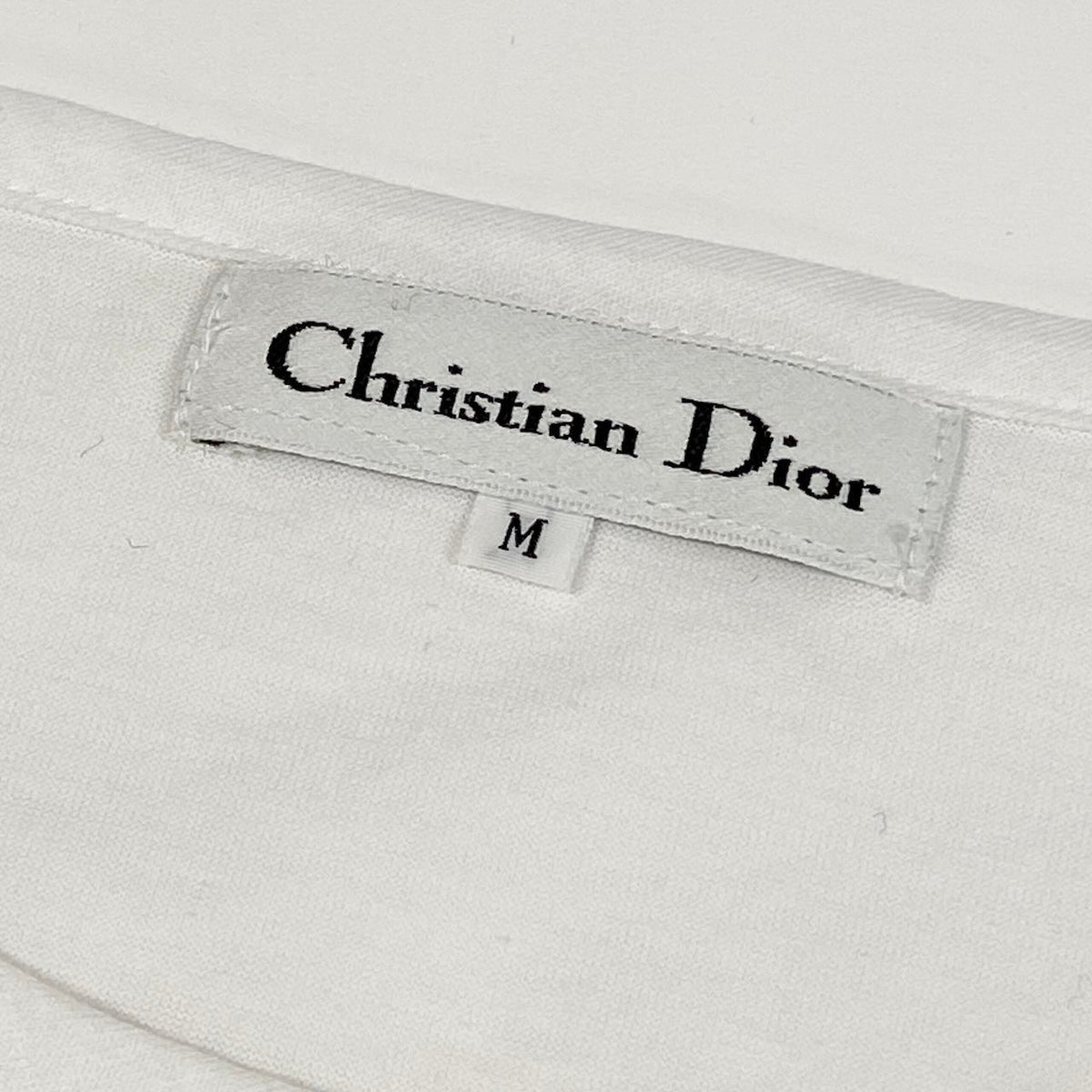 Id18 Christian Dior クリスチャンディオール 半袖Tシャツ コットンカットソー ロゴ刺繍 トップス Mサイズ ホワイト コットン100% レディース 女性用u02tu02tu02t