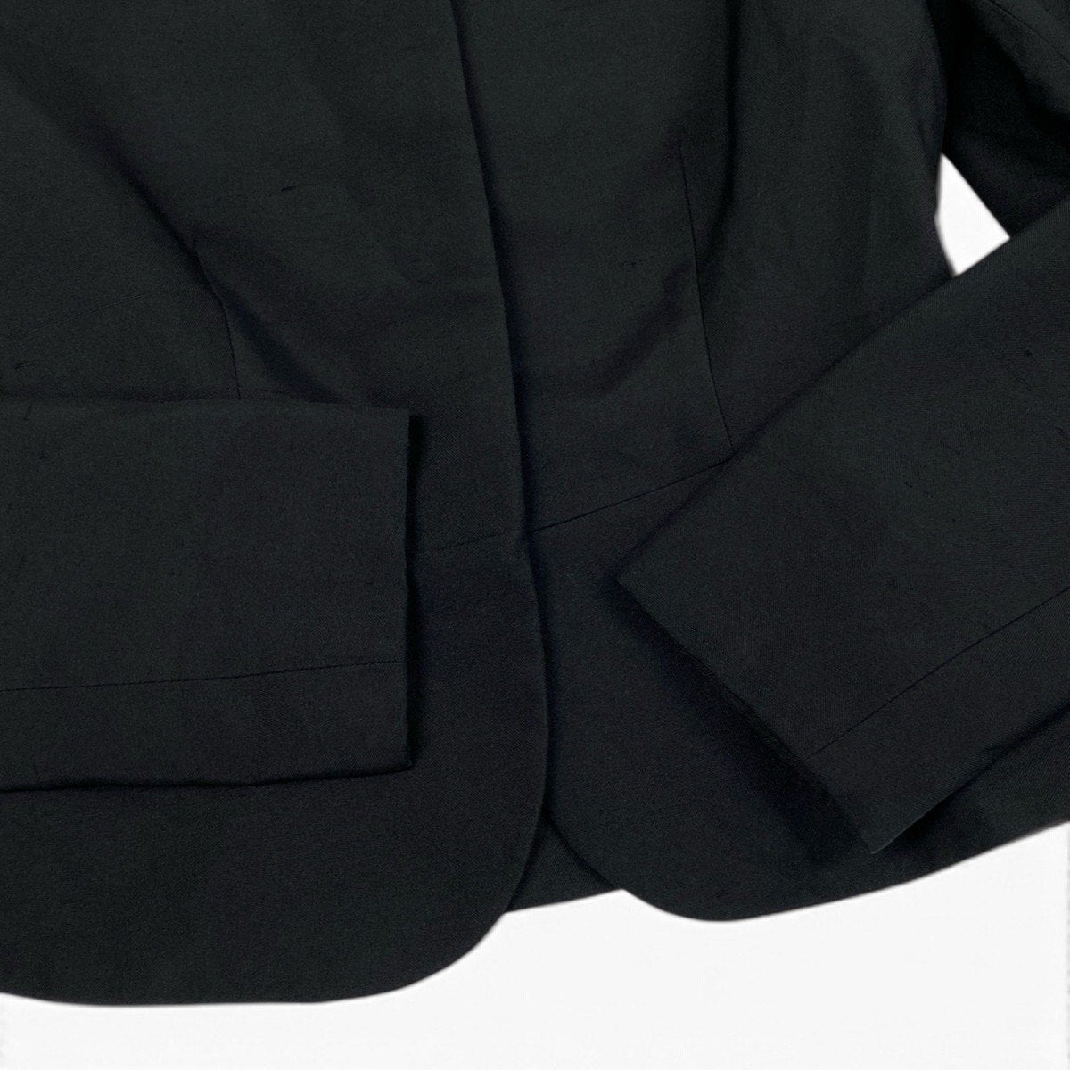 Ei7Yves Saint Laurent Silk Collarless Formal Jacket Black Women'so07t