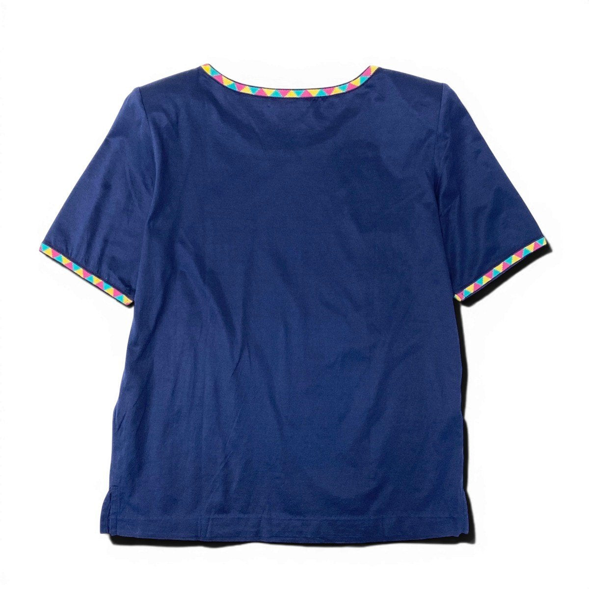 @If11 Yves Saint Laurent YSL Logo Embroidered T-Shirt Navy Size M Women’so07t