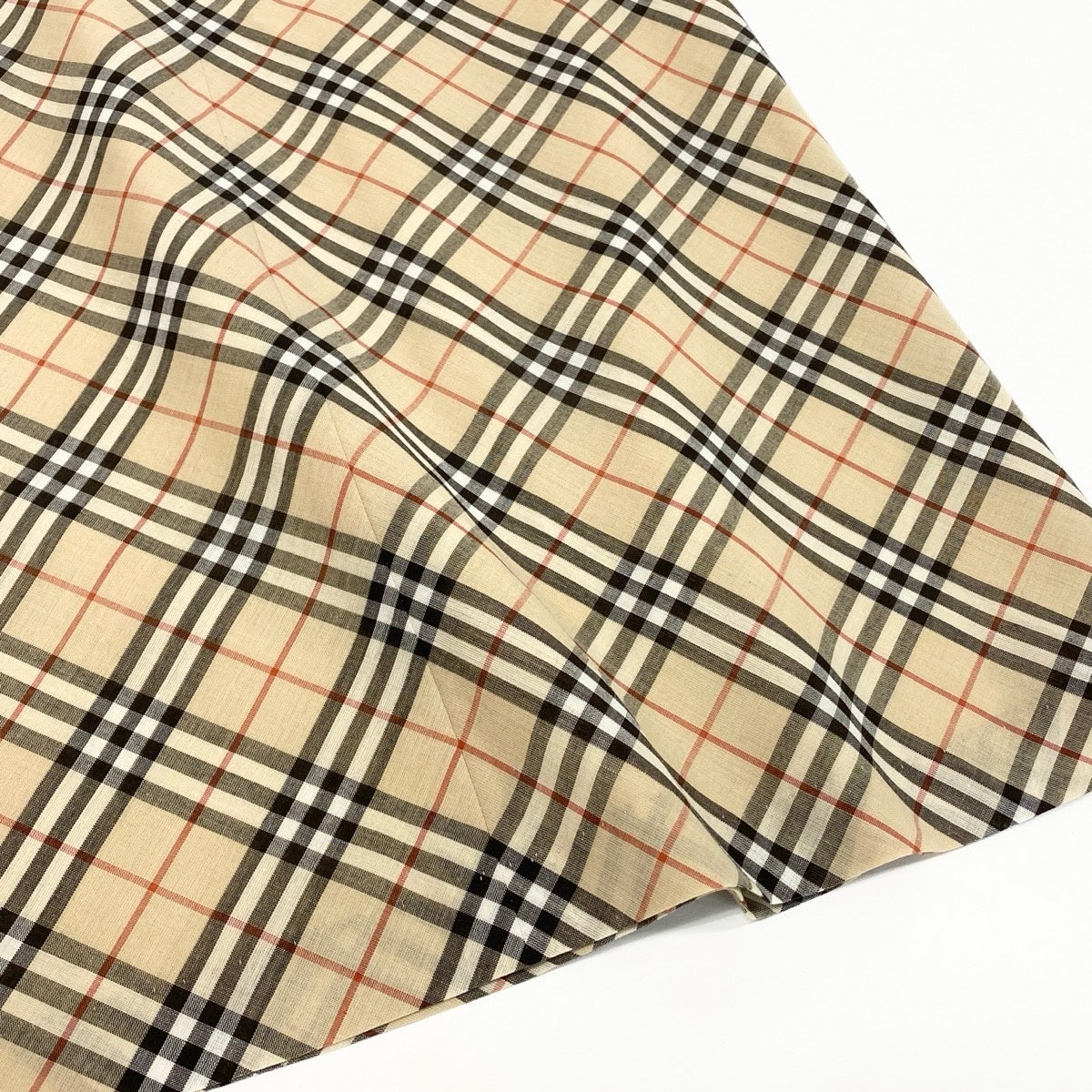 @Ig16 BURBERRY LONDON BLUE LABEL Nova Check A-Line Midi Skirt Beige Size 38 Womeno07t
