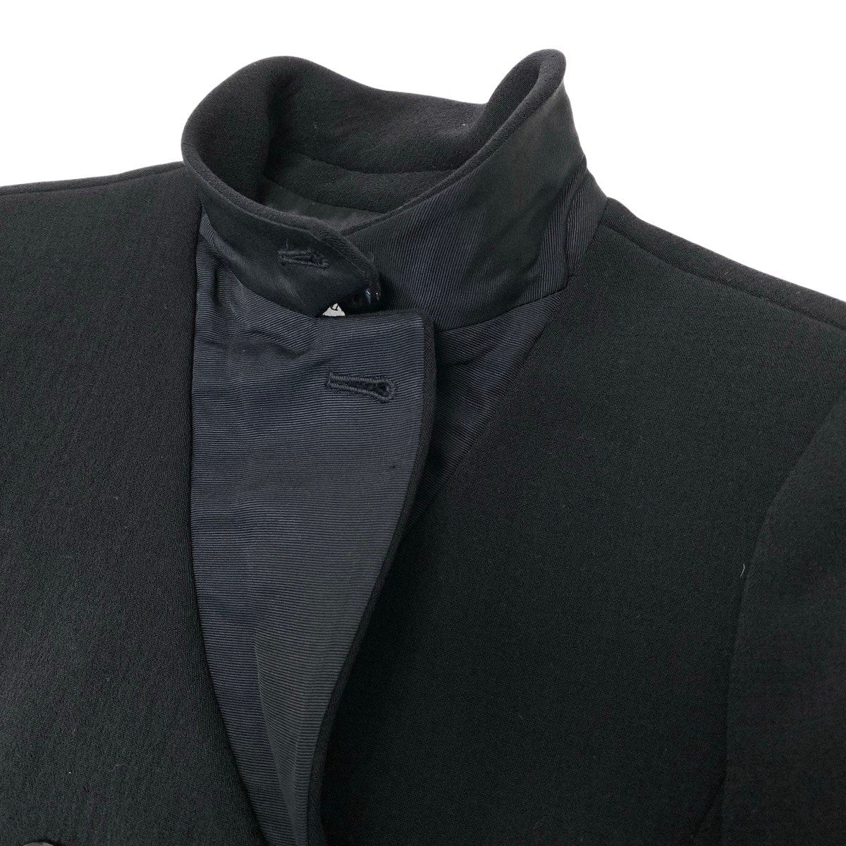 37g17 ARMANI COLLEZIONI アルマーニコレツィオーネ チェスターコート ダブルブレスト ウールブレンド サイズ40 イタリア製 ブラック レディースu02t