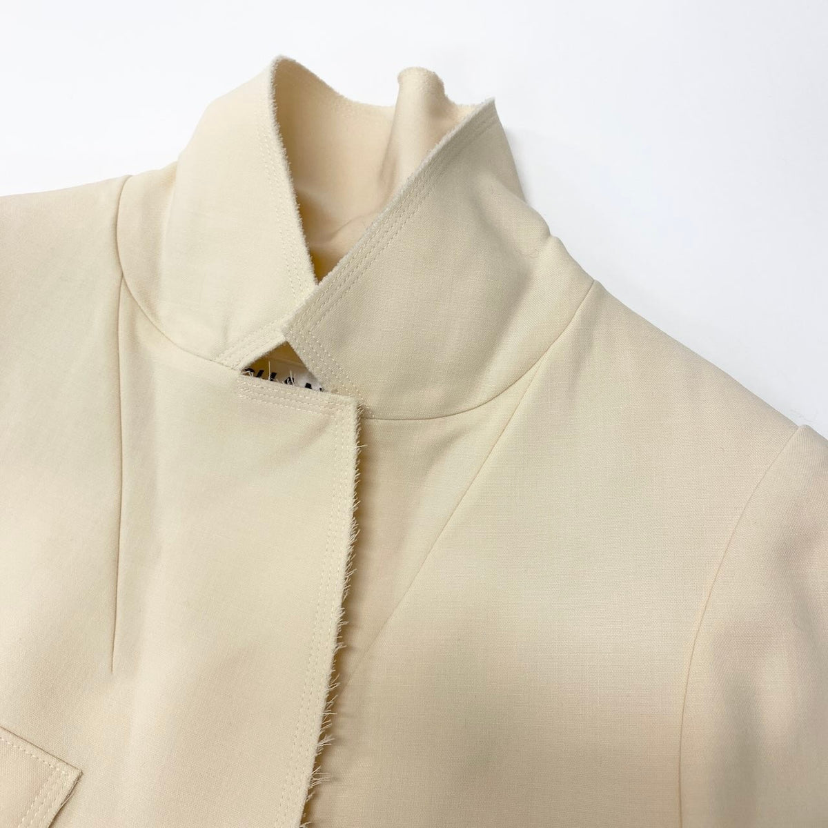 @C CHANEL 2007 Spring 07P White Ivory Safari Jacket 4-Pocketnu1