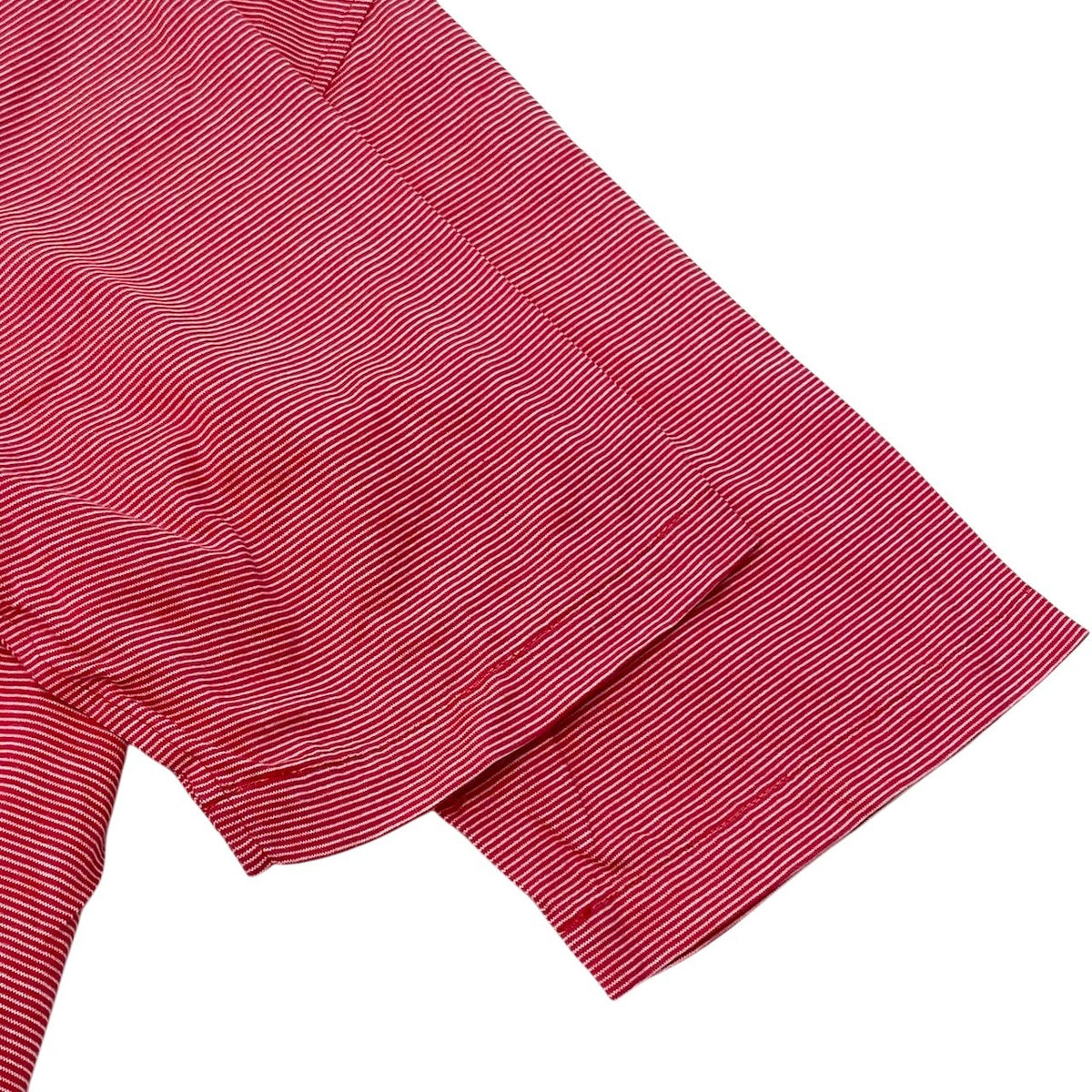 @Eg6 Christian Dior CD Logo Embroidered Striped Polo Shirt Red White Cotton Size M Men'so07t