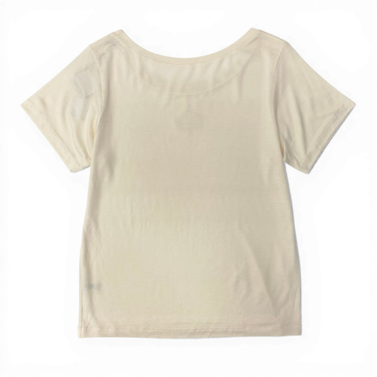c30 Christian Dior トップス エンブレム刺繍 T-Shirt M アイボリー シルクウール レディースu02t