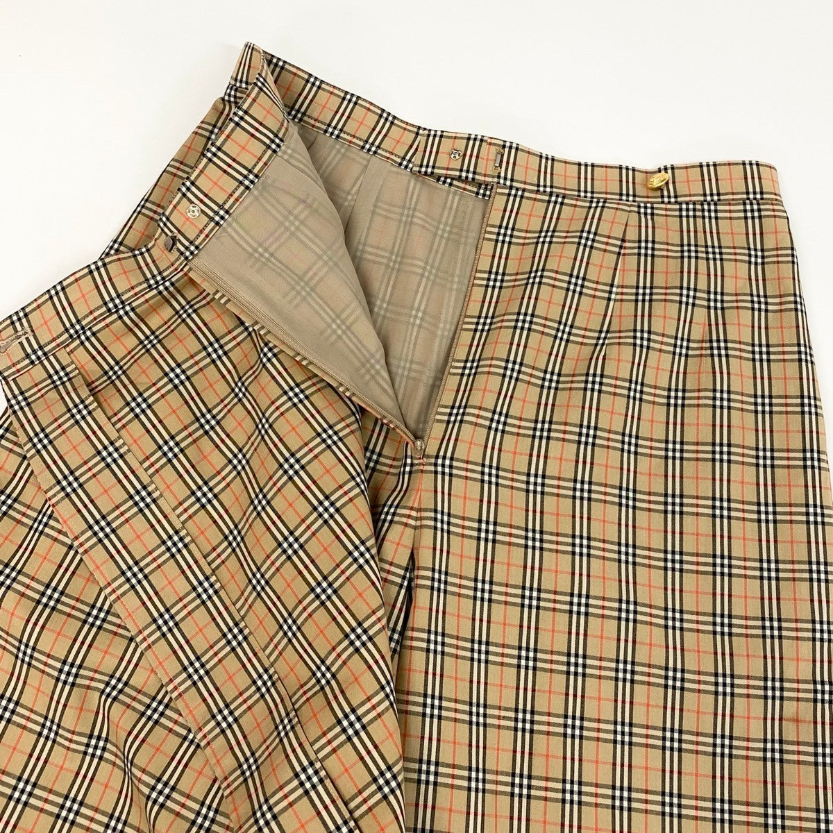 Ih6 Burberrys Burberrys Nova Check Shorts Skort Gold Button Brown 11AR Women'so07t