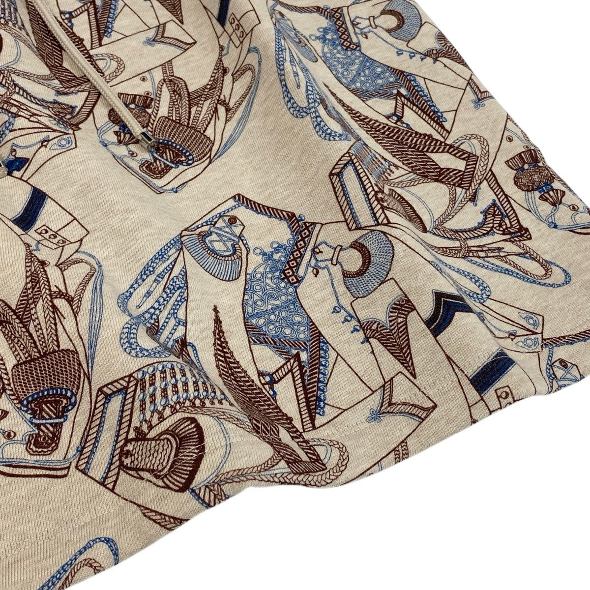 Eh11 HERMÈS Zouaves et Dragons Print Mini Skirt Size 38 Women'sk02i