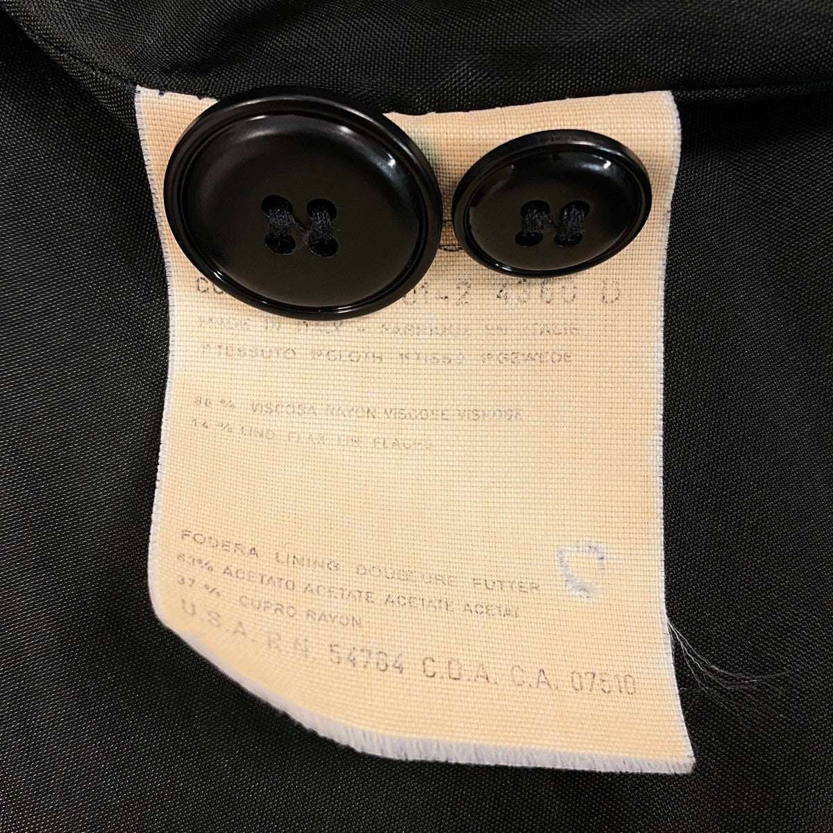 K Eh6Dior Double Breasted Tailored Jacket CD Logo Embroidery Linen Blend Size 40 Black Women o07t