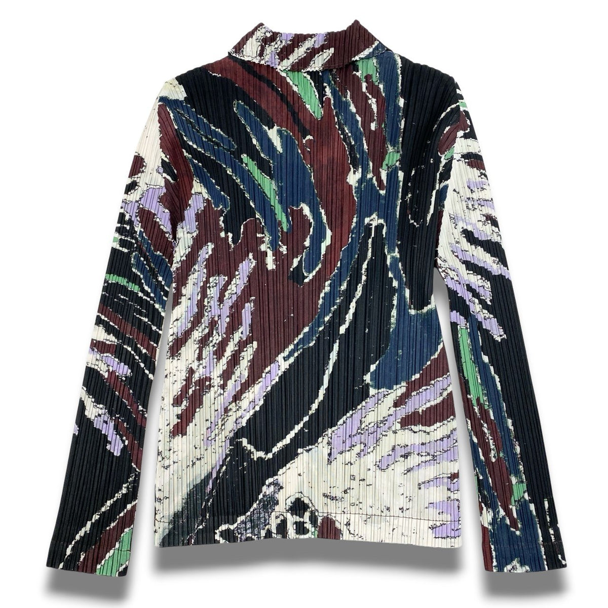 @Ac2 PLEATS PLEASE Issey Miyake Long Sleeve Cut and Sewn Pleated Tops Size 3 Multicolor Women'sk02i