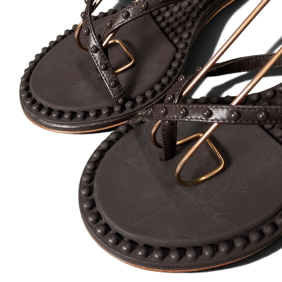 h10 【美品】BOTTEGA VENETA Lagoon Bubble Thong Sandals Made in Italy Size 36.5k02i