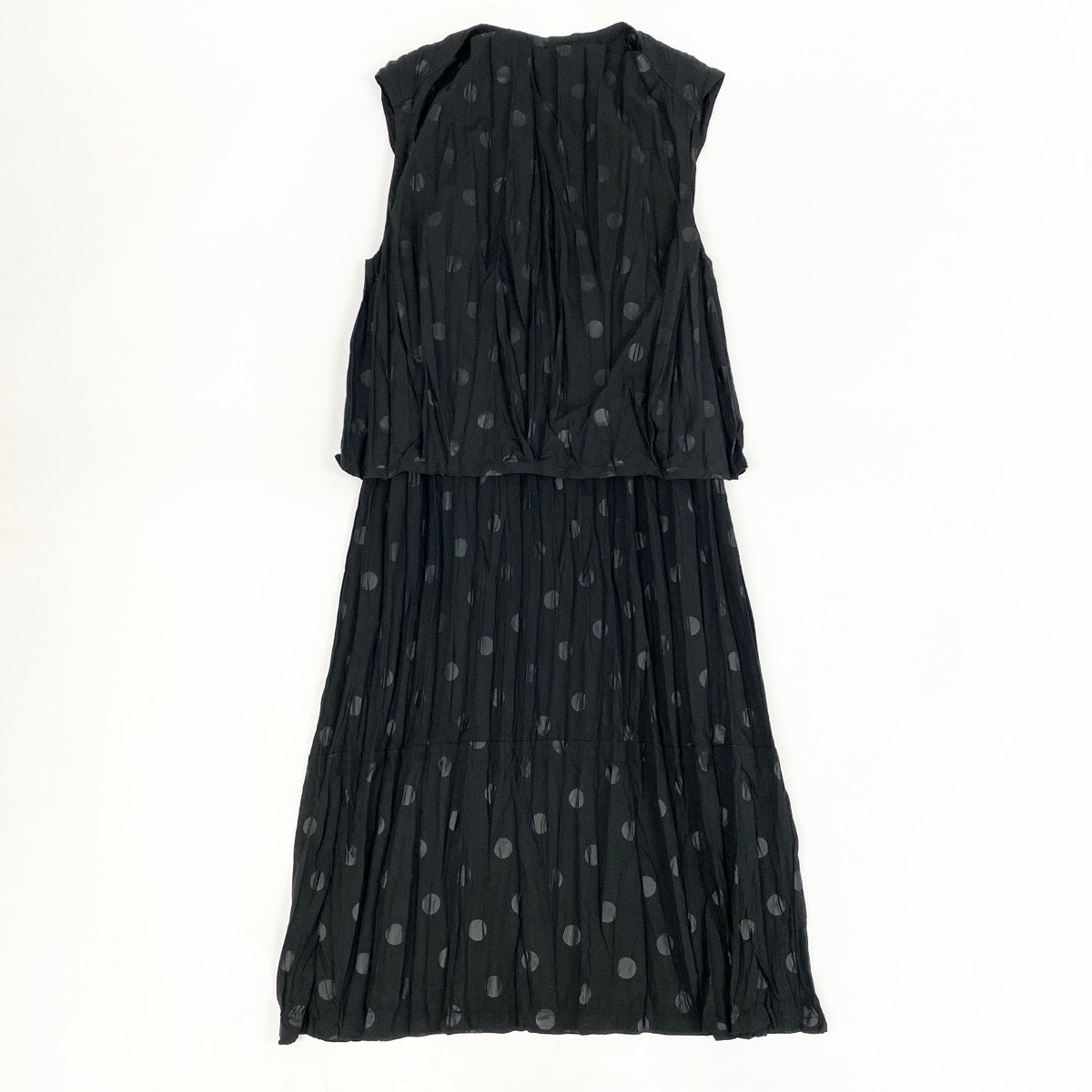 Ah10Y's for Living Dot Crinkle Top Dress Set Black Polyester Women'so07t