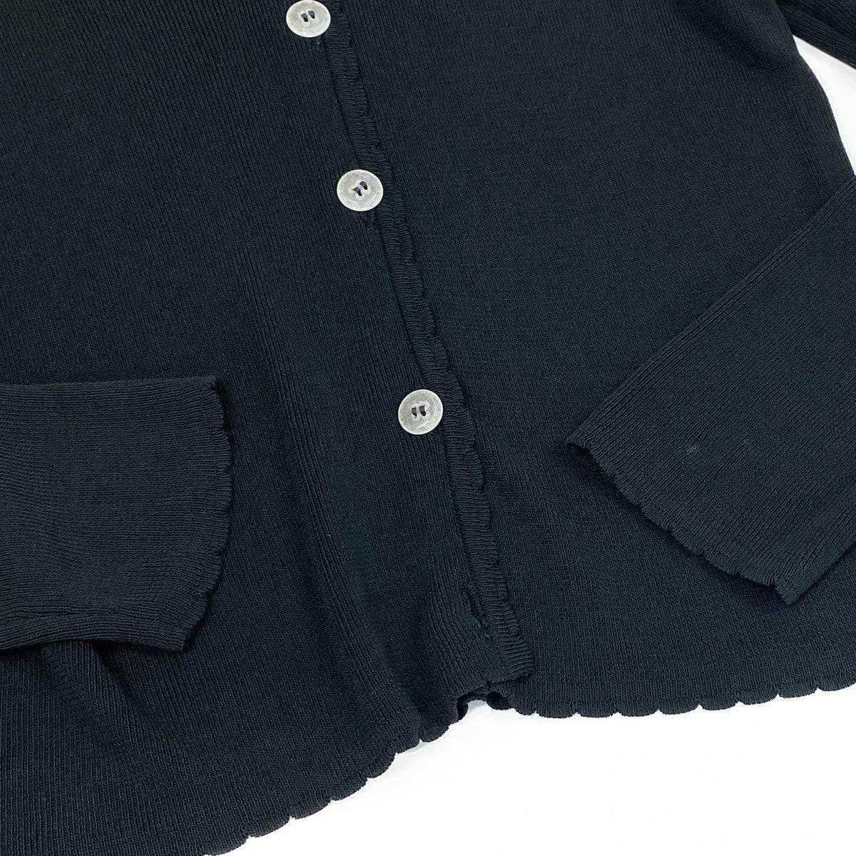 @d7 GIANNI VERSACE Rib Knit Cardigan Black Long Sleeve Size 40 Womenso07t