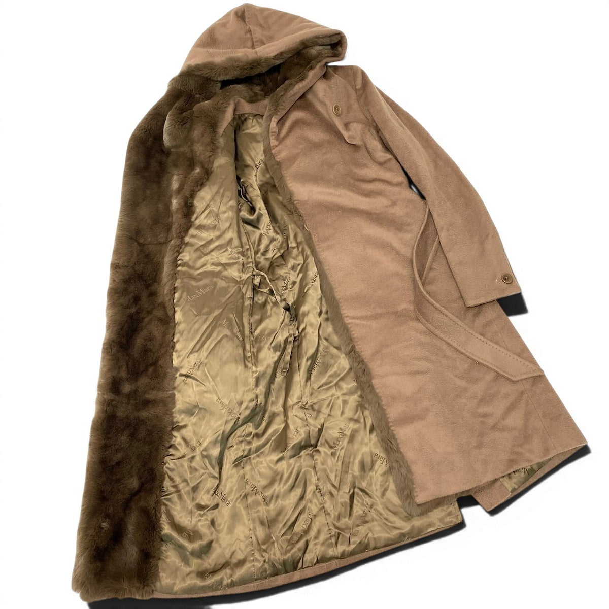 J@Ed20 E Max Mara Classic Carmel Alpaca Wool Coatnu1