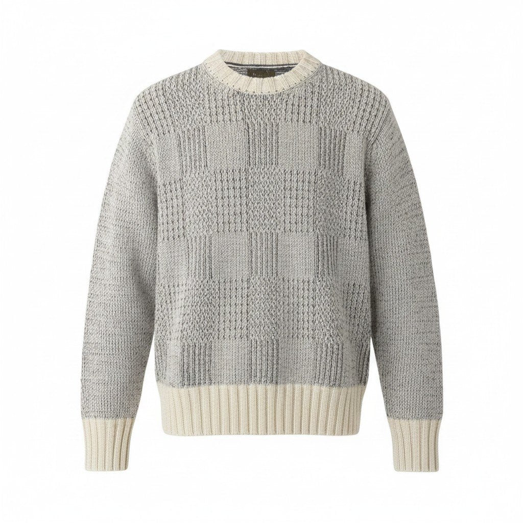 @H Af25 Y's Yohji Yamamoto Wool Knit Sweater Size 3 Gray Ivory Made in Japan Men's