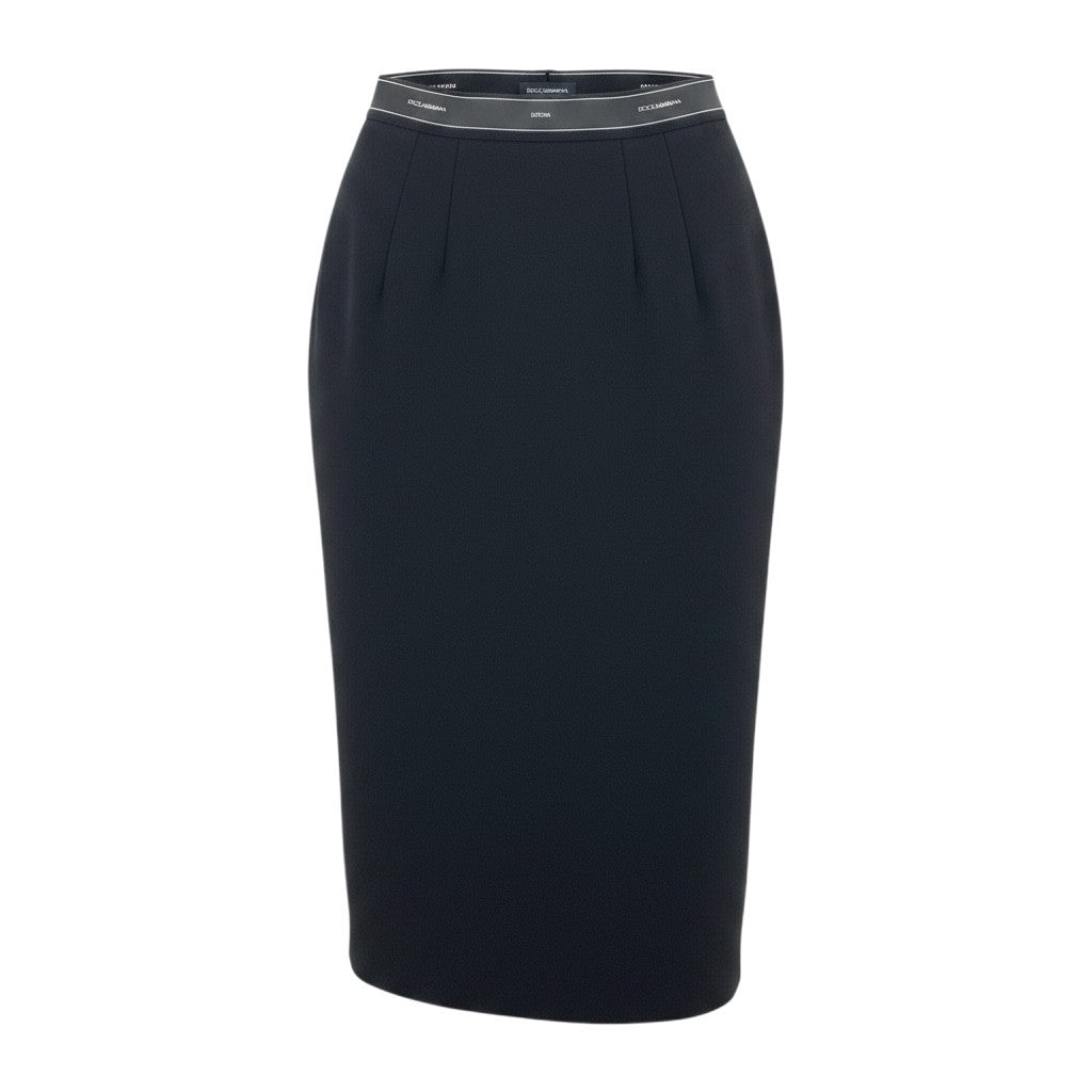 h17 Dolce & Gabbana Side Stripe Long Skirt Black Size 42 Women'sk02i