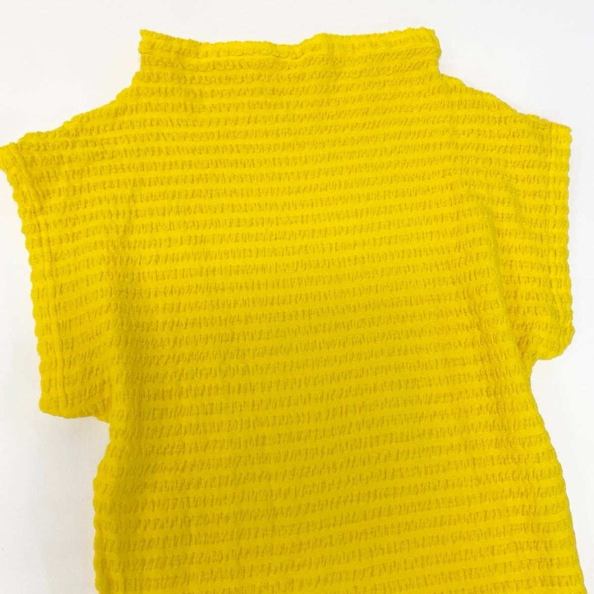 @Af9 A-POC ABLE ISSEY MIYAKE Stretch Short Sleeve Top AP33JJ405 Yellow Size 2 Women Rare Japano07t