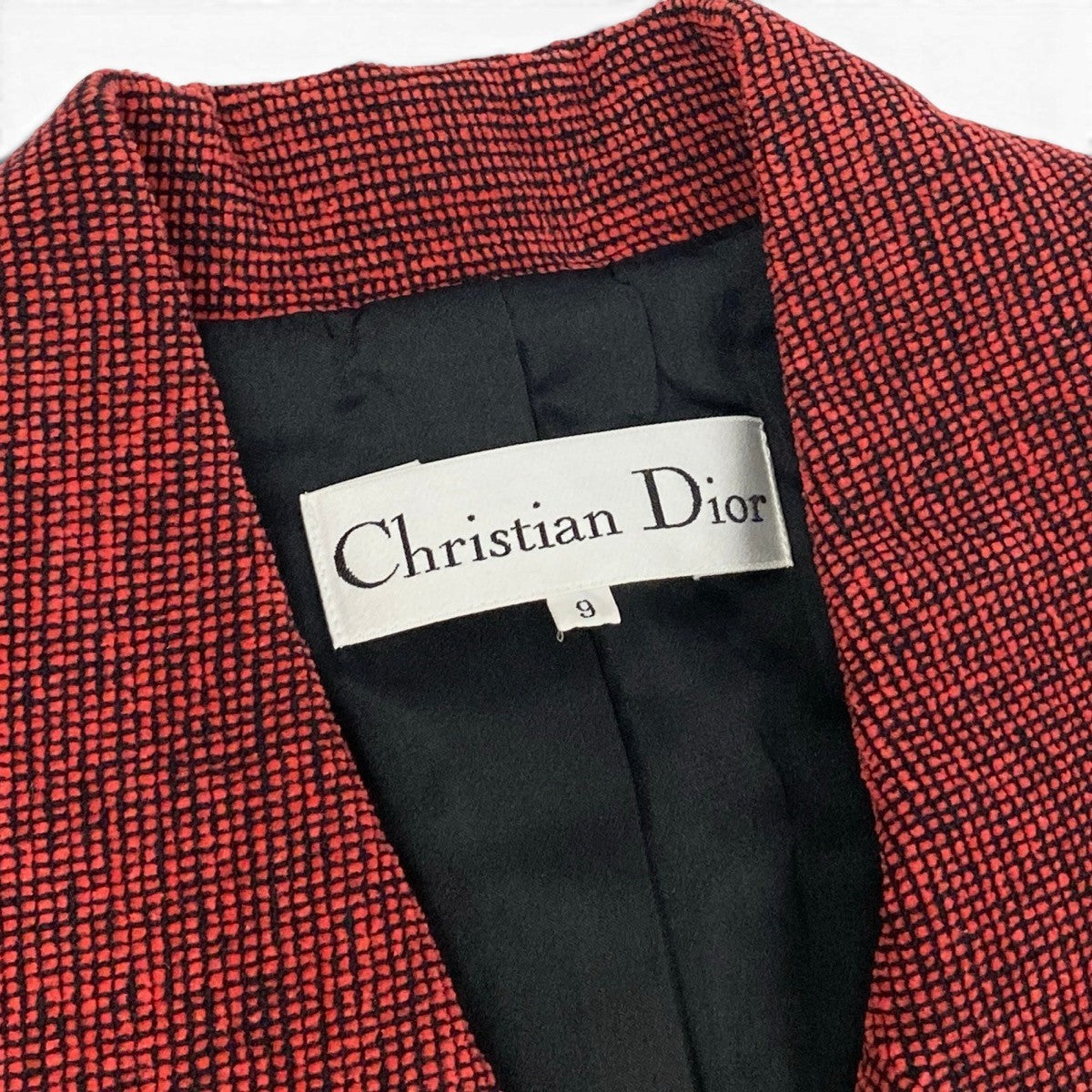 8f5Christian Dior Tweed Skirt Suit Set (Two-tone)u02t