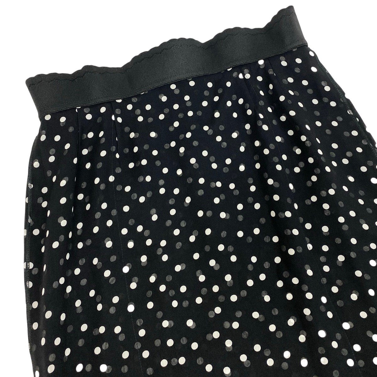 Eh11 Dolce & Gabbana Polka Dot Silk Skirt Black Size 38 Women'so07t
