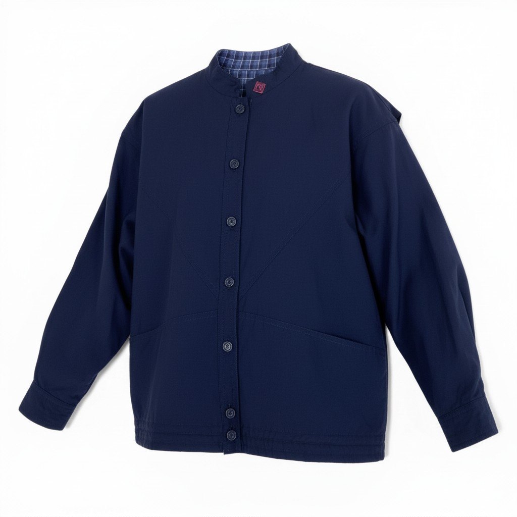 @Ec27Christian Dior Long Sleeve Shirt CD Logo Embroidered Navy Wool 100% Size M Women's Topu02t