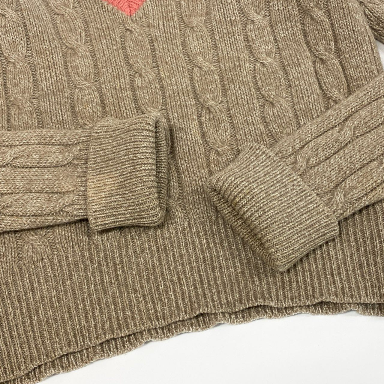 @ Cb9 CHANEL 1996 Cashmere School Knit Sweater Beige Coco Mark Size 42 Womenk02i