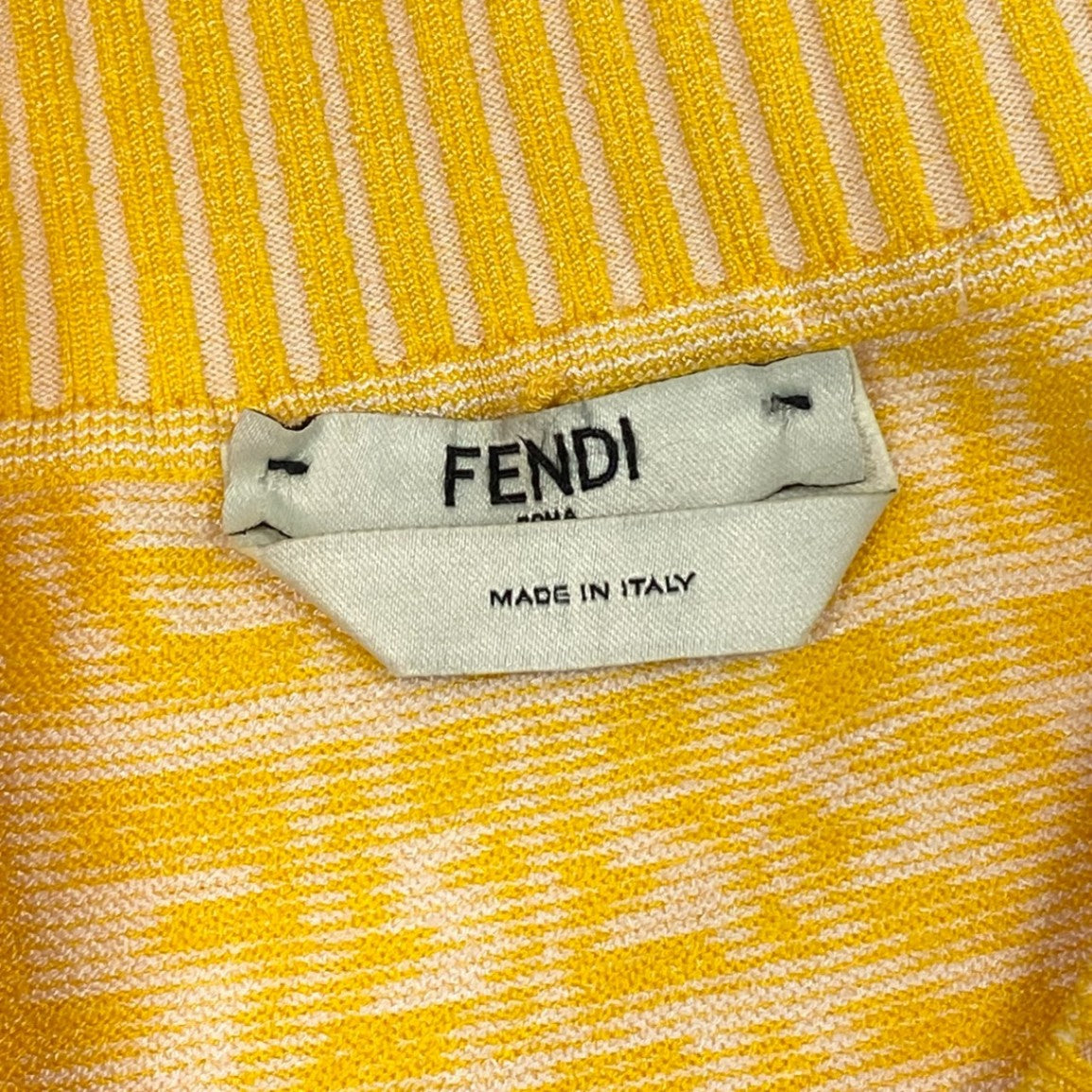 @ Ib7 Fendi 2021 FF Logo Knit Pencil Skirt Yellow Size 38ta1