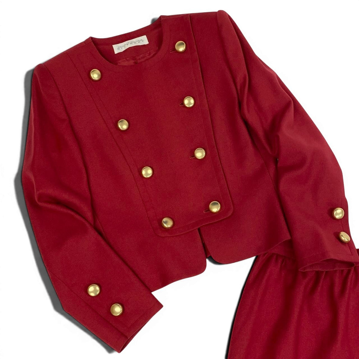25e14GIVENCHY skirt set, collarless jacket and tight skirt, size 6.u02t
