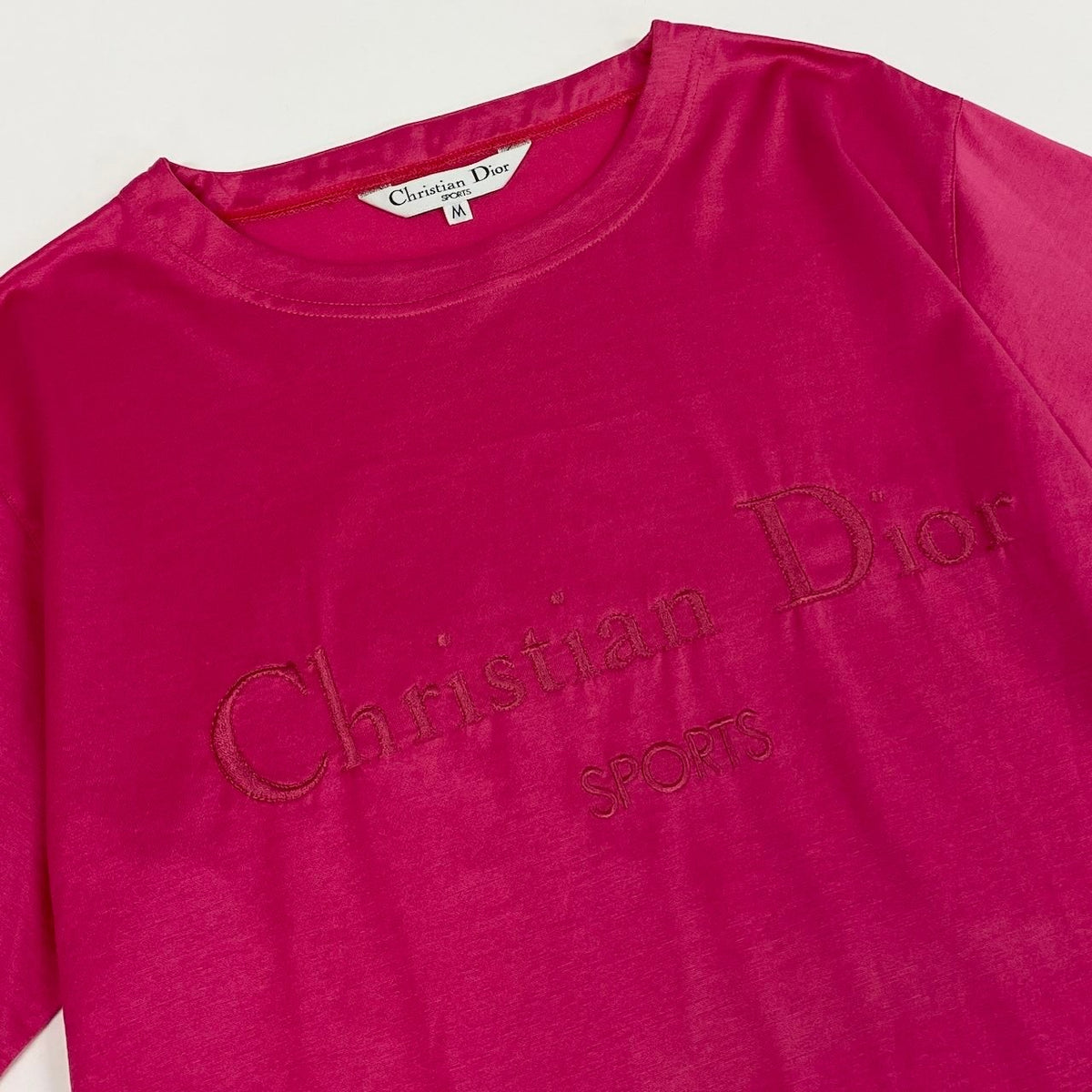 Ic27 Christian Dior クリスチャンディオール 半袖Tシャツ ブランドロゴ刺繍Tシャツ トップスカットソー Mサイズ ピンク コットン100% レディース 女性用u02tu02t