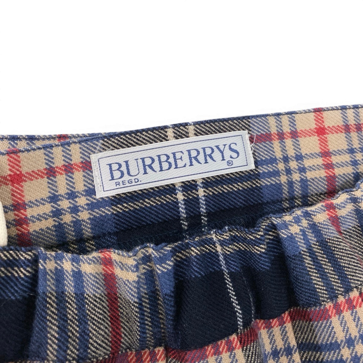 @D Ig9 BURBERRY バーバリー ラップスカート チェック柄 バックプリーツ サイズS/160 マルチカラー レディースo07t