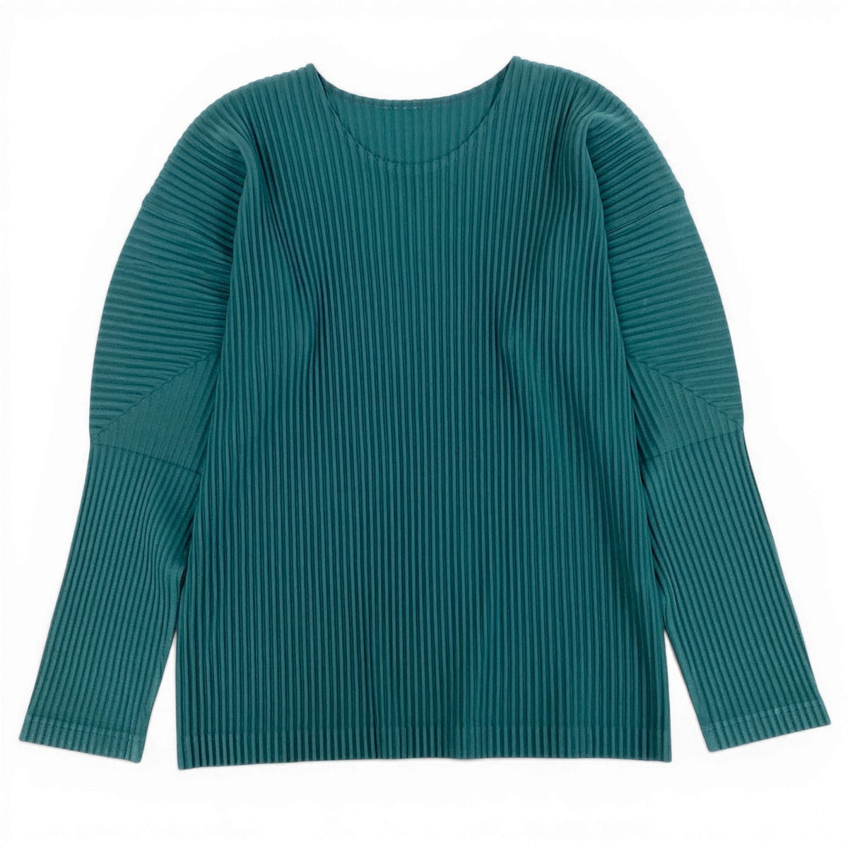 @Md12 HOMME PLISSE Pleated Cut and Sewn Tops Size 3 Green Men's Pleats Pleaseta1