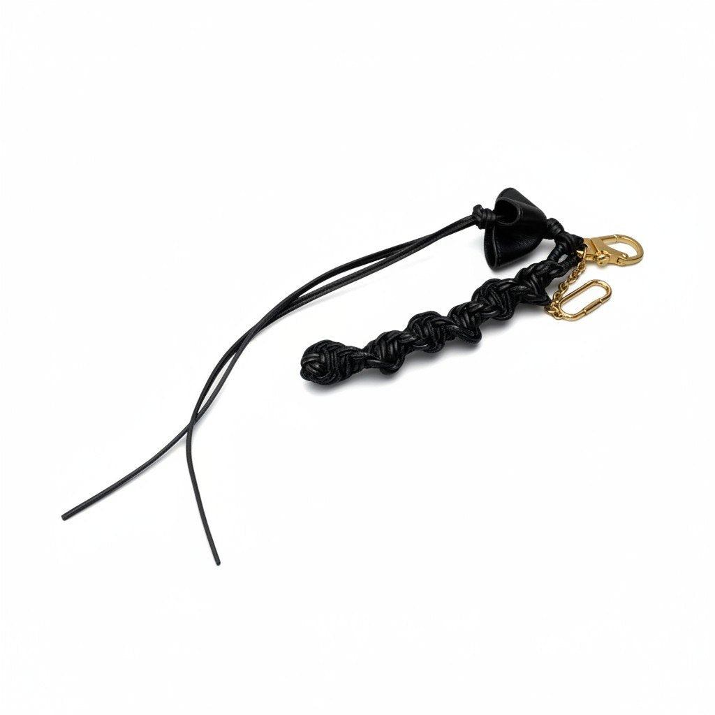 @ b16 CELINE Phoebe Era Leather Bag Charm Black Keychainta1