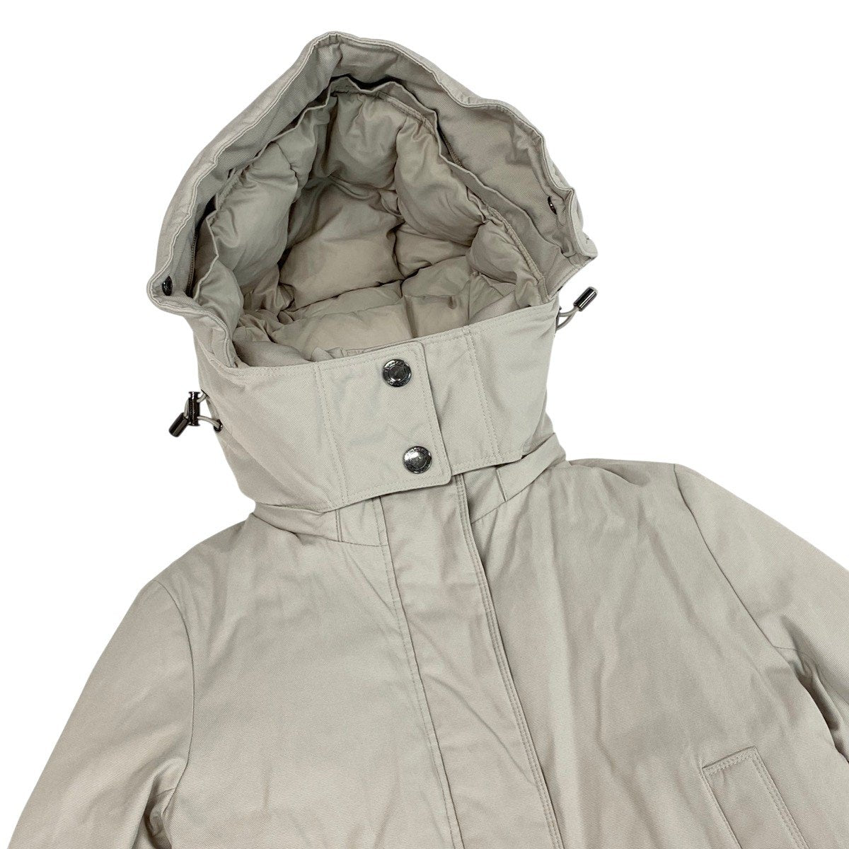 @E Eg9 BURBERRY LONDON Hooded Down Mods Coat 2Way Size 38 Beige Women o07t