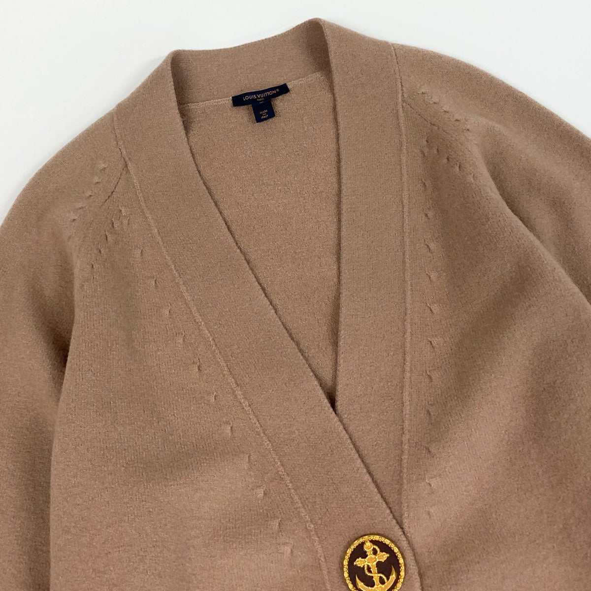 @ S Eb19 LOUIS VUITTON Long Knit Cardigan M Wool Pink Beiget18r