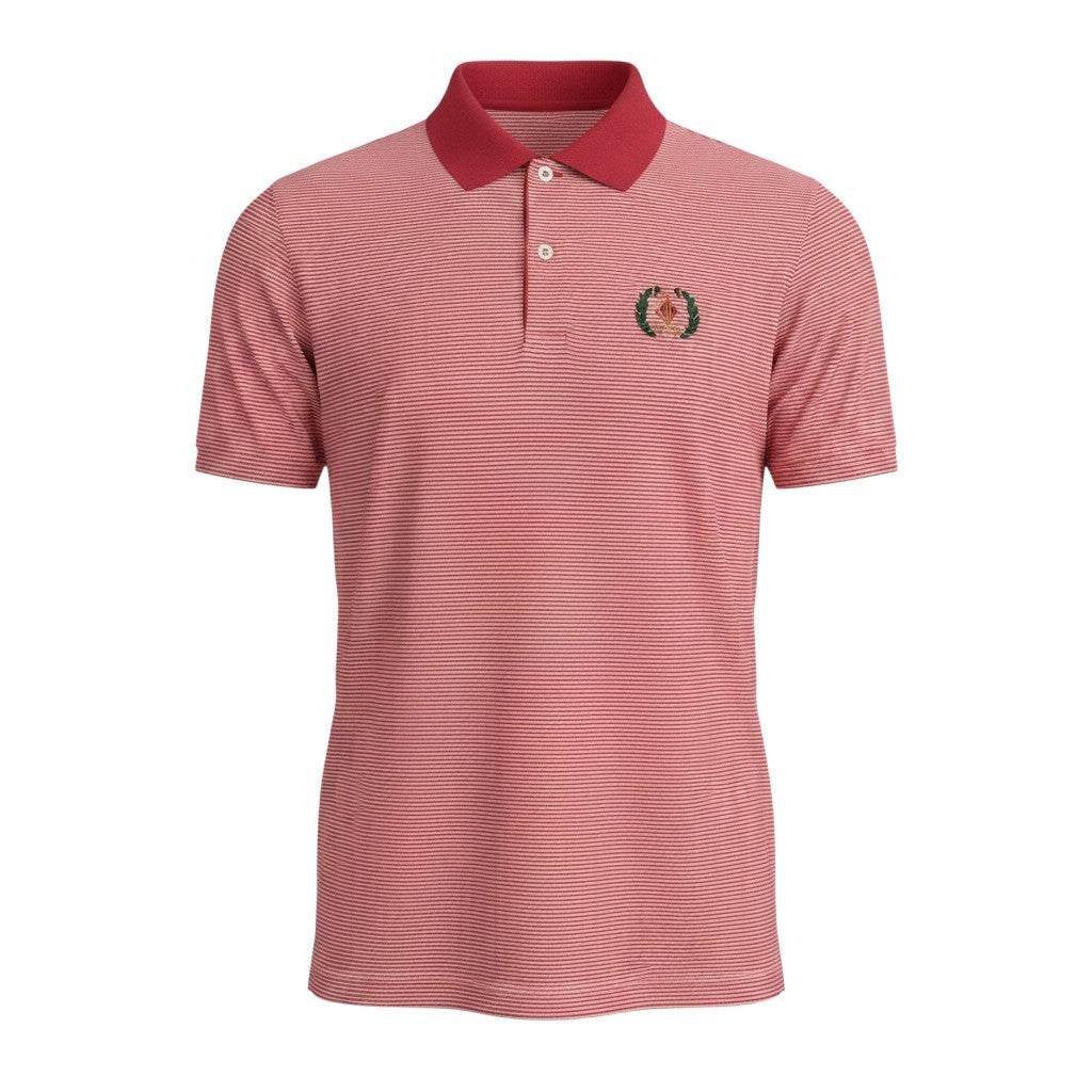 @Eg6 Christian Dior CD Logo Embroidered Striped Polo Shirt Red White Cotton Size M Men'so07t