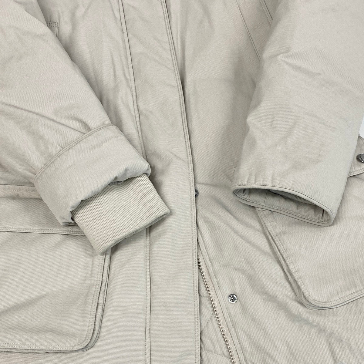 @E　Eg9 BURBERRY LONDON Hooded Down Mods Coat 2Way Size 38 Beige Women o07t