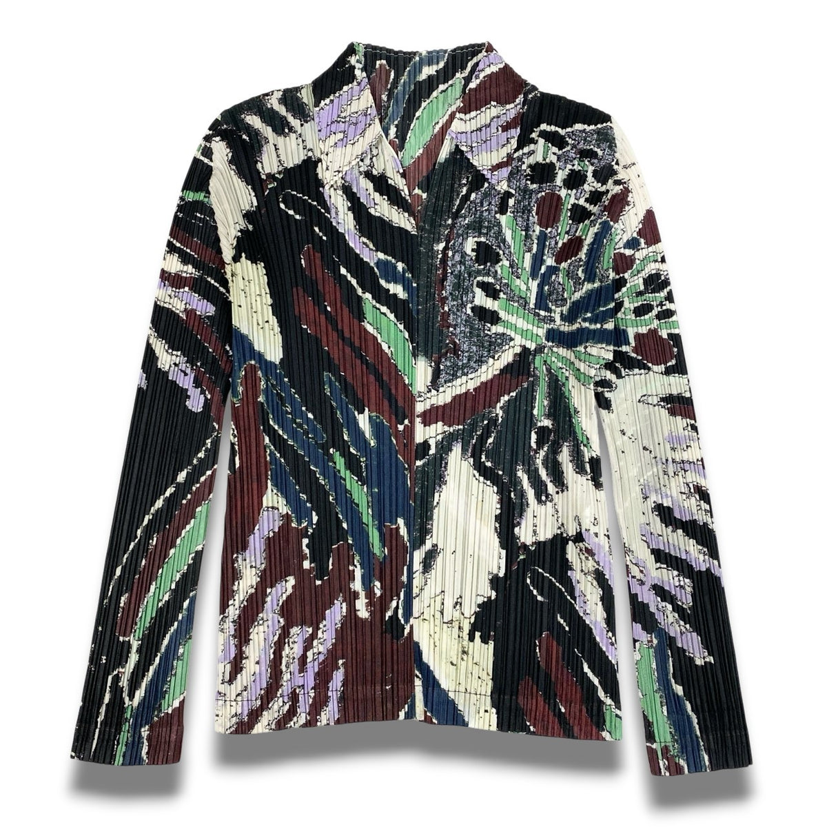 ＠Ac2 PLEATS PLEASE Issey Miyake Long Sleeve Cut and Sewn Pleated Tops Size 3 Multicolor Women'sk02i
