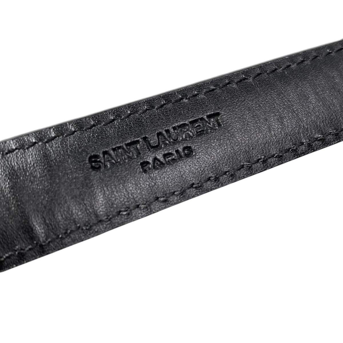 h20 Saint Laurent Hedi Slimane Western Belt Black Leather Italy Women'sk02i