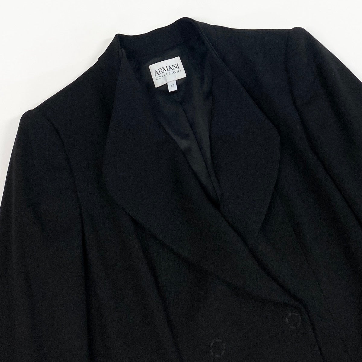 I Ef27ARMANI COLLEZIONI Snap Button Tailored Jacket Black Size 42 Italy Womeno07t