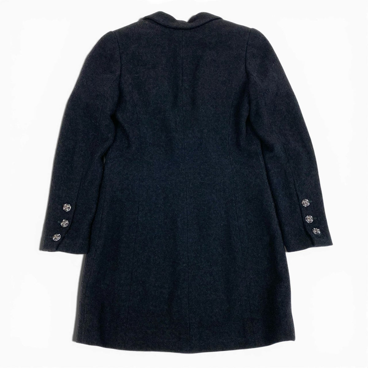 @ Ca14 CHANEL 2006 Gripoix Button Tweed Coat P29135 Blackta1