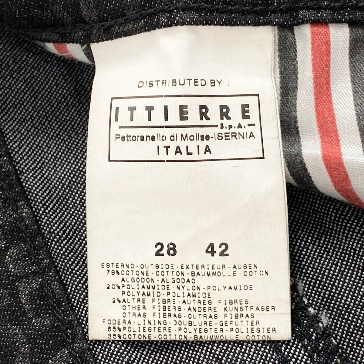 @Id9 VERSACE denim pants with all-over logo print, size 28.u02t