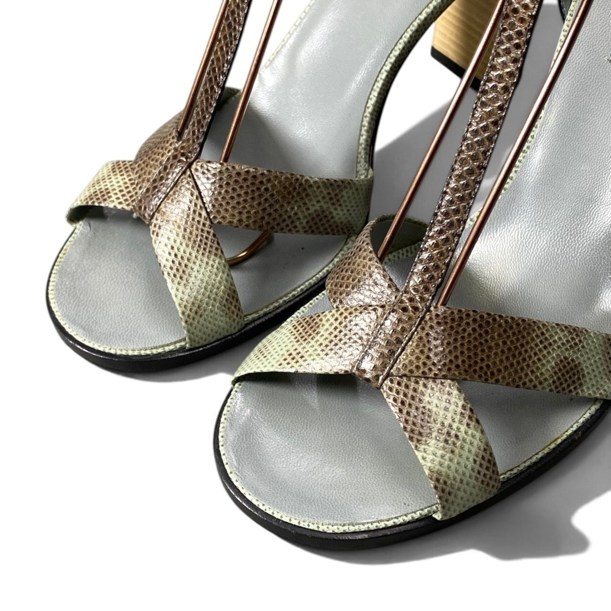 h12GUCCI Tom Ford Era Python Heel Sandals Size 36 Women'sk02i