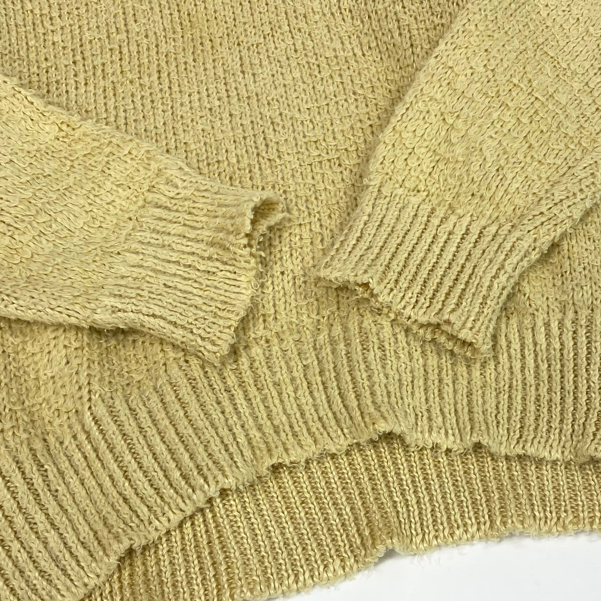 ＠ Md23 Maison Margiela Linen Sweater Oversized Brushed Knit Yellow Size S S50HL0007 Menso07t