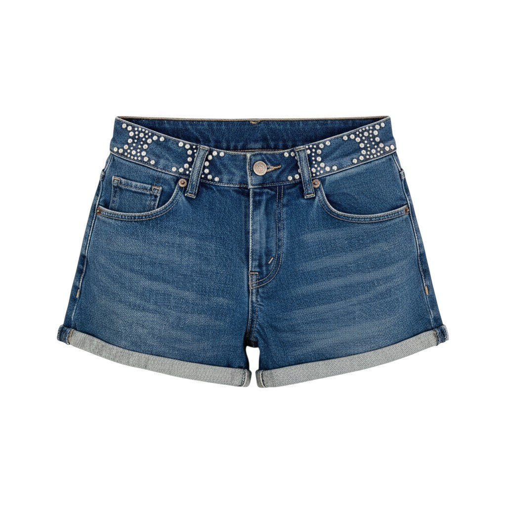 Eh11 CELINE Triomphe Studded Shorts Size 24 Women'sk02i
