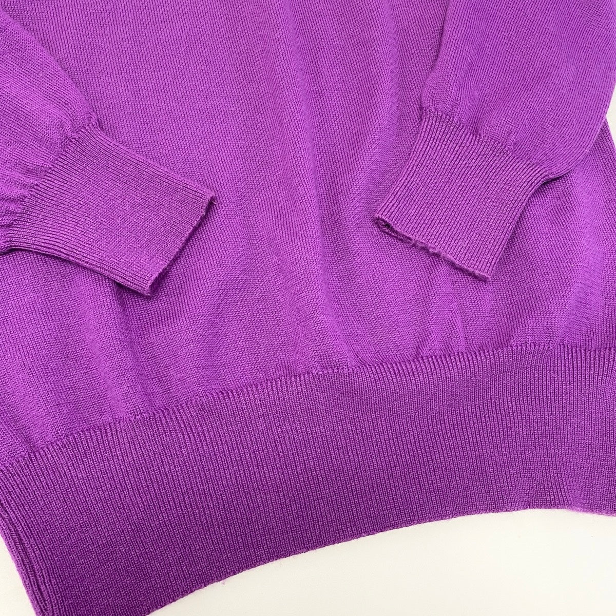 @H　Eg8 Christian Dior SPORTS CD Logo Long Sleeve Wool Knit Polo Shirt Size M Purple Men's
