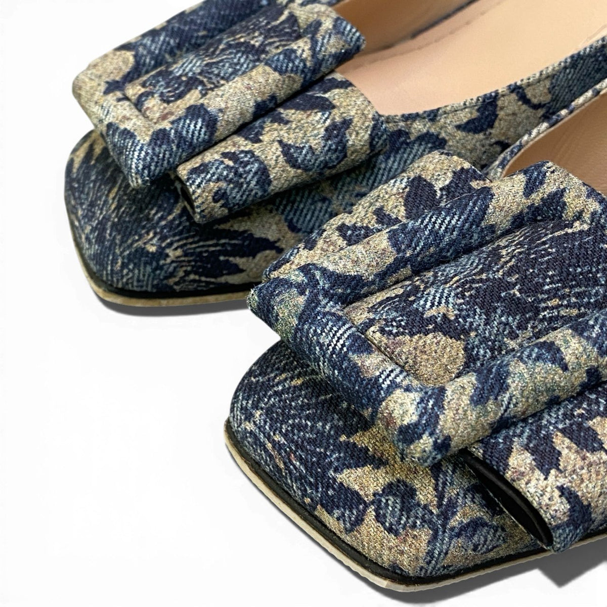 @ b17 DIOR IDYLLE Flower Print Denim Pumps 37.5 Blueta2