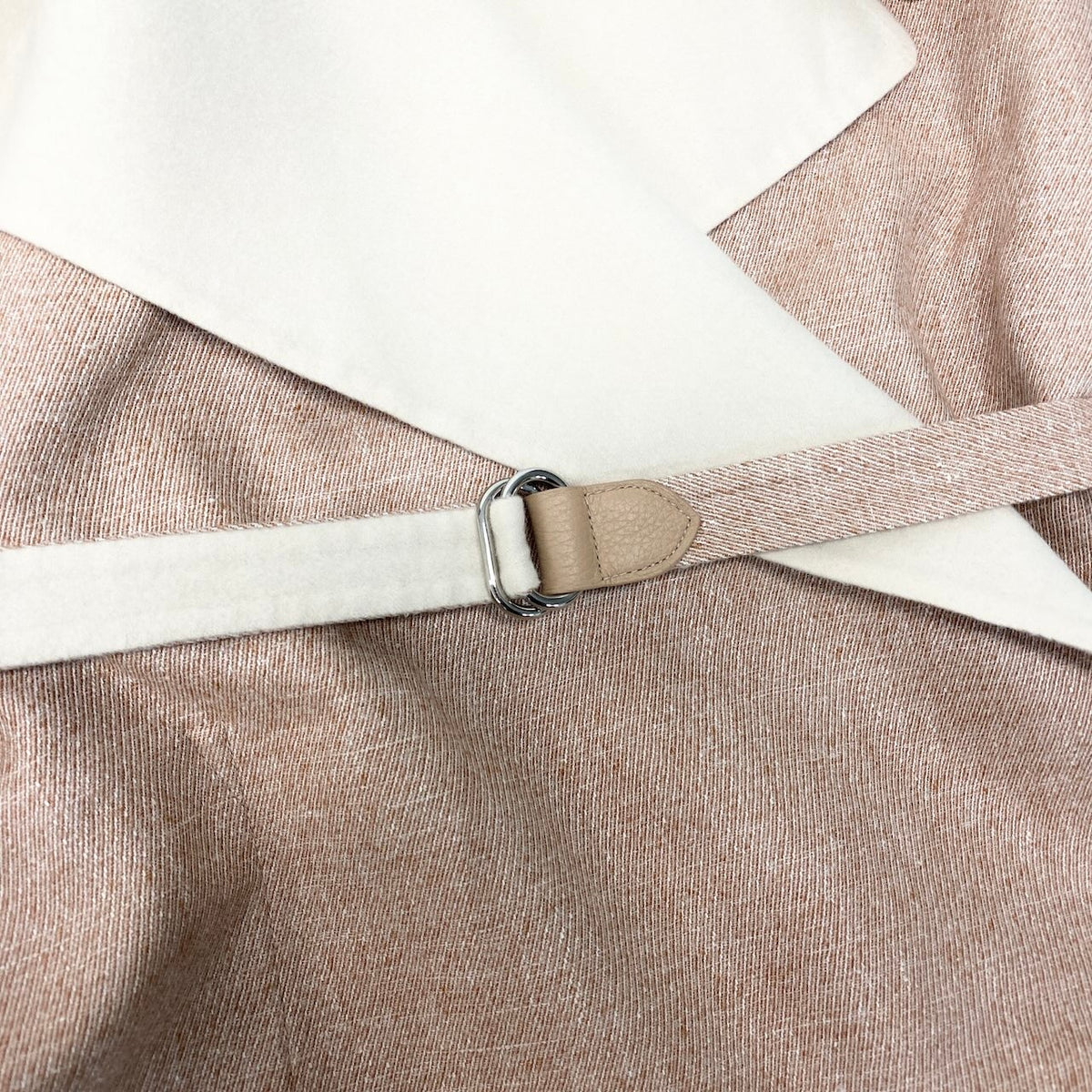 @E HERMES Hermes Double Face Wrap Coat Sleeveless Long Cashmere Pink Beige Size 38 Women NEW w/Tagnu1